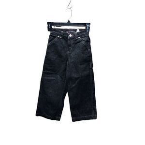 80's 90's Vintage Bugle Boy Skater Kids Boys Denim Jeans Pants Size 5 Reg Black
